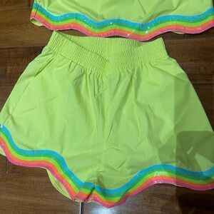 Queen of Sparkles Yellow Rainbow Sequin Trim Set - Medium
NWT
